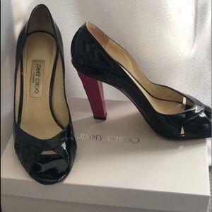 vintage Jimmy Choo pink chunky heels